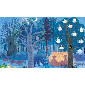 Puzzle reversibil Londji, Ziua și Noaptea în Pădure, 100 de piese, arată scena de noapte a puzzle-ului - Puzzle