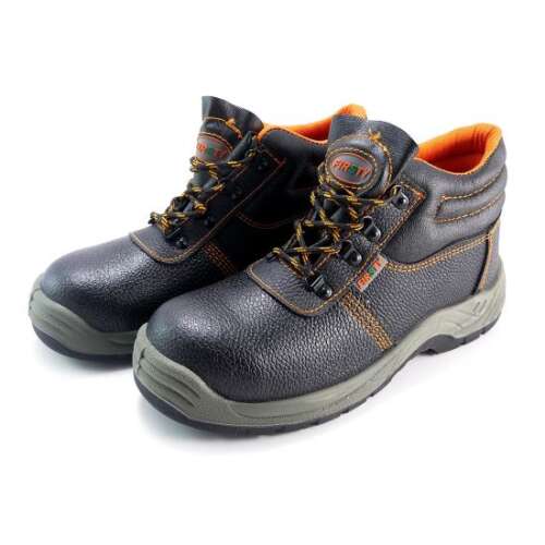 Ardon safety boots, black leather, size 41, S1P safety standard, steel toe cap, puncture resistant sole, slip resistant, antistatic, oil resistant,  FIRSTY brand