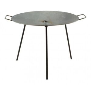 Perfect Home steel griddle with legs, 40.5 cm diameter, for outdoor cooking - Garden Grill & BBQ Tool