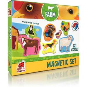 Set magnetic Roter Kafer Farm cu 21 magneți și o tablă magnetică - Table de scris si desenat