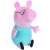 Peppa Pig Papa Wutz plush toy, 37cm tall, pink and turquoise, front view