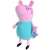 Peppa Pig Papa Wutz plush toy, 37cm tall, pink and turquoise, side view