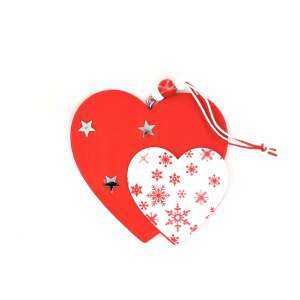 Ceramic Decoration - Red and White Hearts, Stars and Snowflakes 60074821 - Nonbrand Christmas Decoration