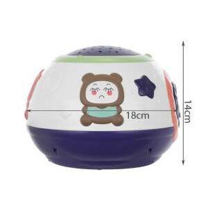 Purple and white baby night light projector with animal designs, 18x14 cm - Night Light, Projector