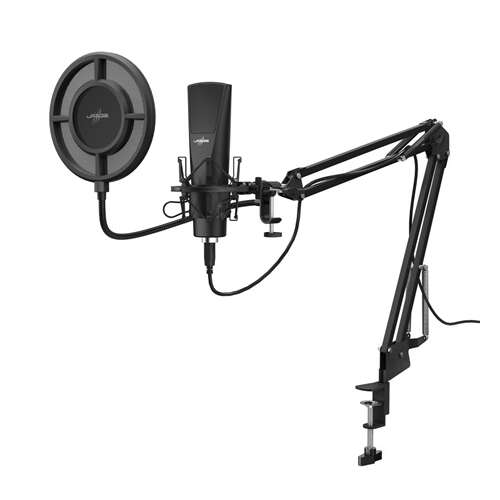 URAGE by Hama Stream 800HD USB Condenser Microphone with Boom Arm and Pop Filter