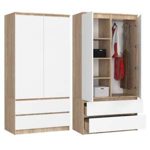 Šatníková skriňa P180_90 #sonoma-white