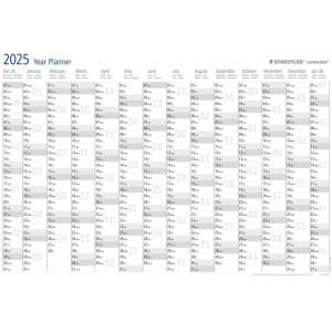 STAEDTLER 2025 Éves Tervezőtábla, szárazon törölhető fali naptár, A1 méret, 84x60 cm, tartalmaz Lumocolor markert és tolltartót - Tervezőtábla