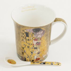 Klimt A csók porcelán bögre kanállal, 300ml - Klimt