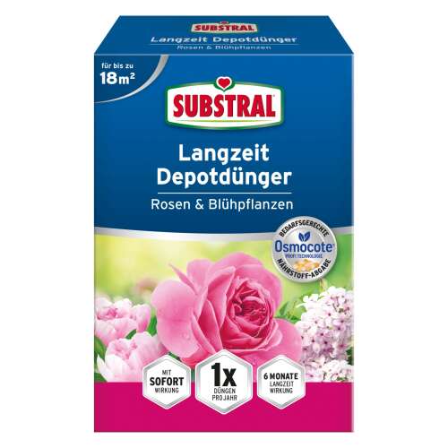 Substral Osmocote Langzeit Depotdünger für Rosen und Blühpflanzen, 0,8kg