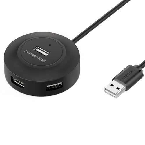 UGREEN CR106 4 portos USB 2.0 hub adapter 1 méteres kábellel, fekete - USB elosztó