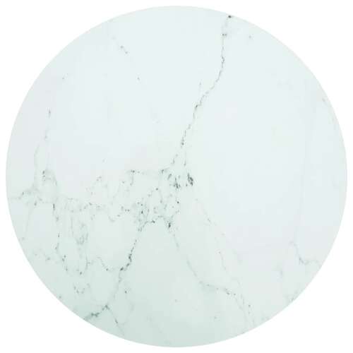 vidaXL fehér edzett üveg asztallap márványdizájnnal Ø90 x 1 cm 60115329