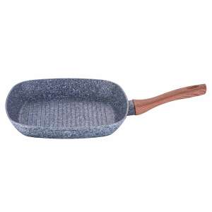 Berlinger Haus Forest Line BH 1208 Grillpfanne, 28cm, graue Marmorbeschichtung, Holzgriff - Koch- & Backgeschirr