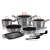 Berlinger Haus Moonlight Edition 12+2 piece cookware set, featuring pots, pans, a grill pan, and utensils