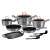 Berlinger Haus Moonlight Edition 12+2 piece cookware set, featuring pots, pans, a grill pan, and utensils