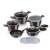 Berlinger Haus Carbon Pro BH 6886 13 piece cookware set, black marbleized finish