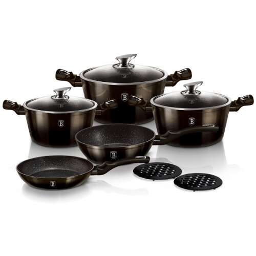 Berlinger Haus BH 6615 13 piece cookware set, black marbleized ceramic coating