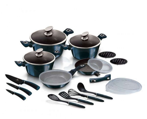 Márványozott edények készlete 22 részes Metallic Line Aquamarine...