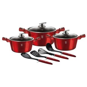 Комплект тенджери Berlinger Haus Burgundy Metallic Line, 10 части - Berlinger Haus Съдове за хранене