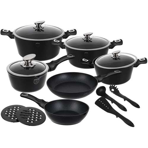 Berlinger Haus Flameguard Line 15 részes edénykészlet márvány bevonattal, lábasok, serpenyők és eszközök