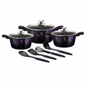 Berlinger Haus Purple Eclipse 10-Piece Cookware Set with Lids and Utensils - Berlinger Haus Crockery