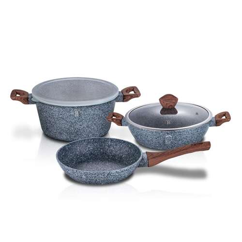 Berlinger Haus Forest Line 5 piece cookware set with marble coating and wooden handles