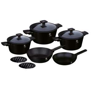 Set oale si tigai cu capace, 10 piese Monaco Collection Berlinger Haus BH 7081, antiaderente, titan, inductie, design elegant
