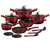 Berlinger Haus Black Burgundy Line 15-piece cookware set, featuring pots, pans, and accessories