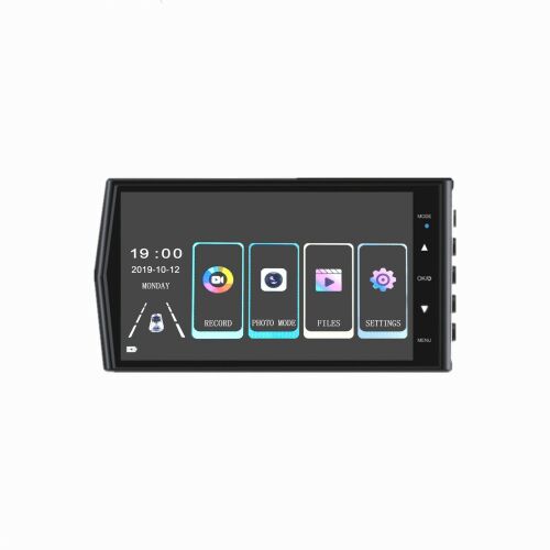 REC T680 fedélzeti kamera képernyő kijelző felvétel, fénykép, fájlok és beállítások opciókkal