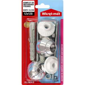 Wkret-met BKMPX-14140S szaniter rögzítő garnitúra, M10x140 méret, króm, műanyag tiplivel, csomagolásban - Szaniter rögzítő készlet
