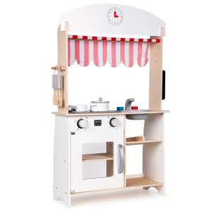 Ecotoys 2in1 bucătărie de jucărie și magazin din lemn cu efecte de lumină și sunet - Bucatarie pentru copii