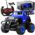 Blue remote control off-road vehicle with steering wheel shaped remote control and USB charger