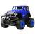 Front view of blue remote control off-road vehicle
