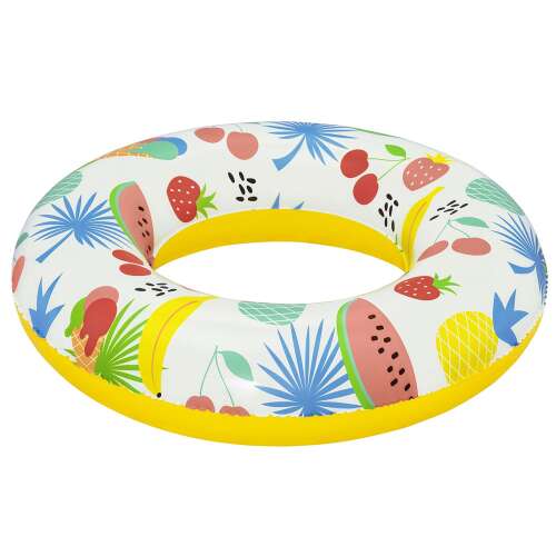 Bestway inel gonflabil de înot cu design cu fructe și frunze tropicale, 61 cm