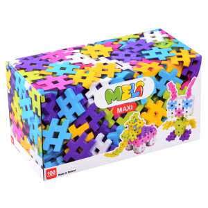 Set de blocuri de construcție Meli Maxi Pink 100 de bucăți, blocuri de construcție din plastic colorate pentru copii, jucării de construcție pentru bebeluși, joacă creativă - Ramiz