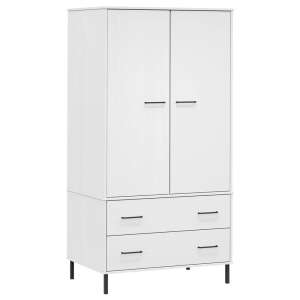 vidaXL Șifonier cu picioare metalice OSLO, alb, 90x55x172,5 cm, lemn 60161273