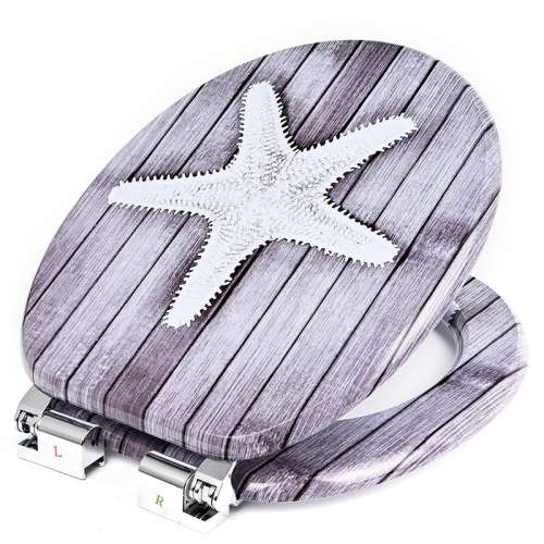 SmileHOME by Pepita MDF WC ülőke lassan záródó fedéllel - Csillag #szürke-fehér