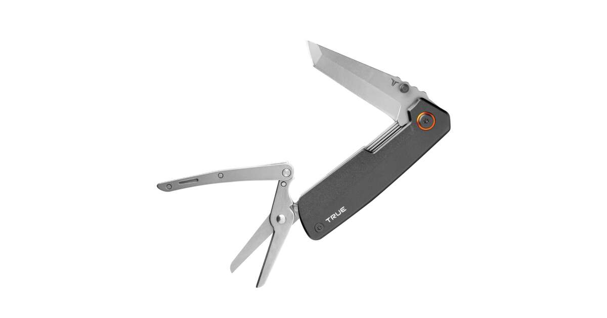 True Utility Dual Cutter Tool Combines a Tanto Knife and Full-size Scissors