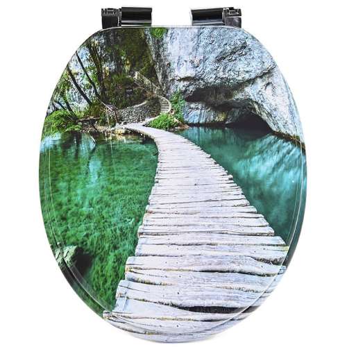 SmileHOME by Pepita MDF WC ülőke lassan záródó fedéllel - Híd #zöld-fehér