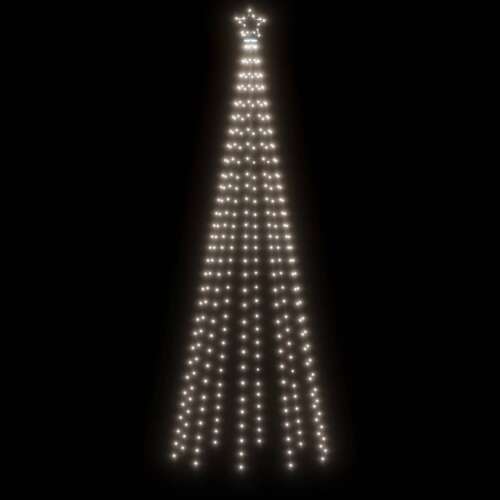 vidaXL 300 cm magas LED karácsonyfa csillag díszítéssel, hideg fehér fényekkel 