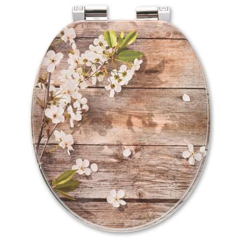 SmileHOME MDF WC ülőke lassan záródó fedéllel - Virágok #barna