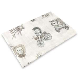 Happy Zoo bézs színű muszlin pelenka állatmintával - Textil pelenka