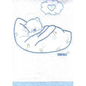 Trimex pamut babapléd - fehér/kék alvó maci 60180090 Trimex