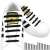 Black elastic silicone no-tie shoelaces in white Adidas sneakers
