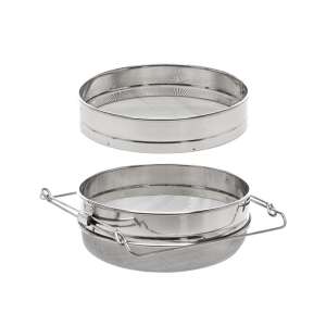 Dvojité sito na med z nehrdzavejúcej ocele, 24 cm, filter na med, včelársky materiál, nehrdzavejúca oceľ, dvojité sito, priemer 24 cm - Cedidlá a sitá