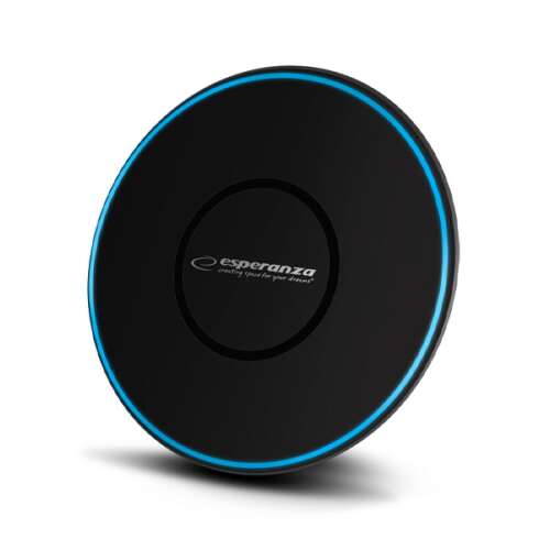 Încărcător wireless Esperanza Quantum EZC103, negru, vedere înclinată