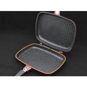 Dvojitá grilovacia panvica 32 cm Royalty Line RL-DF32M - burgundská červená 131511203 - Royalty Line