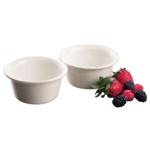 Set of 2 Bergner Cronos ceramic ramekins, 11 cm diameter, white, ideal for baking desserts, individual portions, oven safe - Cookware & bakeware