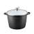 Royalty Line 24 cm marble pot with lid, black, stainless steel handles, glass lid