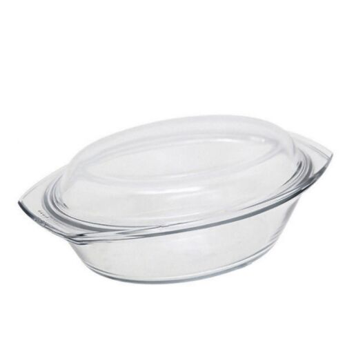 Simax Oval Glass Casserole Dish with Lid