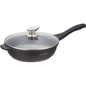 Royalty Line RL-BDF24M 24cm black marble frying pan with lid - Cookware & bakeware